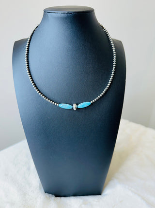 Handcrafted Turquoise & Sterling Silver Choker | Western Drifter-Necklaces-Bijoux-Motis & Co Boutique, Women's Fashion Boutique in Carthage, Missouri