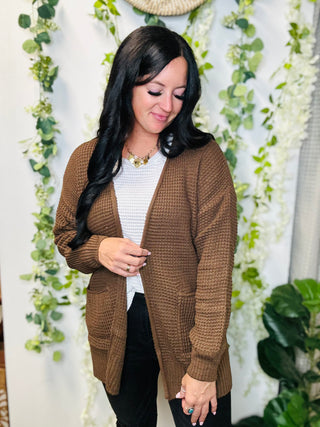 Sandy Brown Open Front Cardigan-Cardigans-Zenana-Motis & Co Boutique, Women's Fashion Boutique in Carthage, Missouri