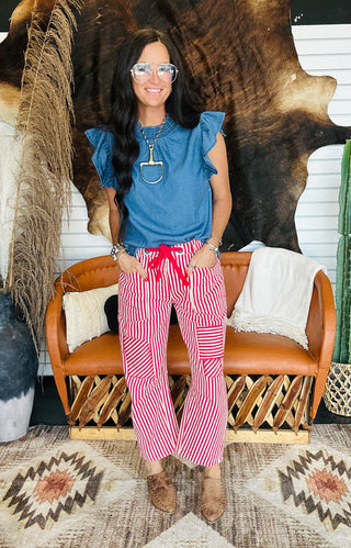McCoy Striped Barrel Jeans-Pants-Jodifl-Motis & Co Boutique, Women's Fashion Boutique in Carthage, Missouri
