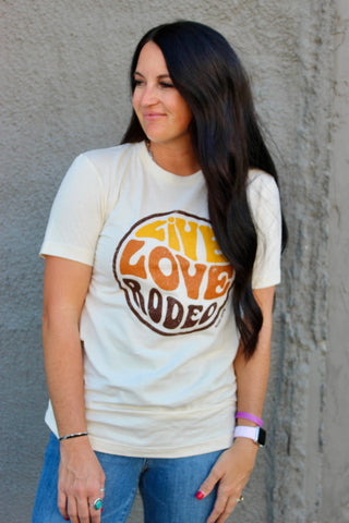 Live Love Rodeo Cream Graphic Tee-Graphic Tees-Rodeo Hippie-Motis & Co Boutique, Women's Fashion Boutique in Carthage, Missouri