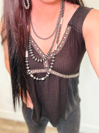 Ramona Black Studded Tank-Tanks-MOTIS-Motis & Co Boutique, Women's Fashion Boutique in Carthage, Missouri