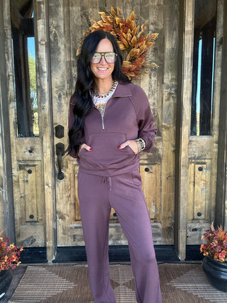 Bart Elastic Waist Straight Leg Pant - Cocoa