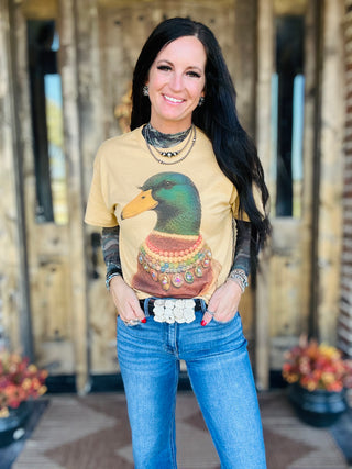 Mallard Bejeweled Duck Graphic Tee-Graphic Tees-Bohemian Cowgirl-Motis & Co Boutique, Women's Fashion Boutique in Carthage, Missouri