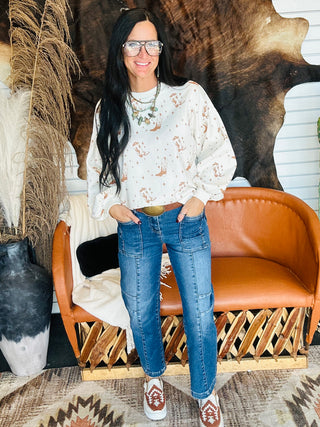 Cali Cowboy Boot Fleece Short Set-Sets-Urban Daizy-Motis & Co Boutique, Women's Fashion Boutique in Carthage, Missouri