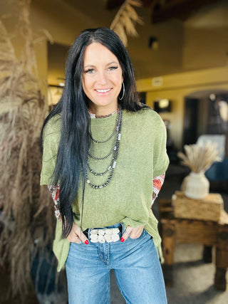 Poncho Style Top in Avocado - The Briar-Long Sleeves-Dear Scarlett-Motis & Co Boutique, Women's Fashion Boutique in Carthage, Missouri
