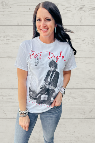 Bob Dylan Rolling Stones Band Tee-Graphic Tees-Prince Peter Collection-Motis & Co Boutique, Women's Fashion Boutique in Carthage, Missouri