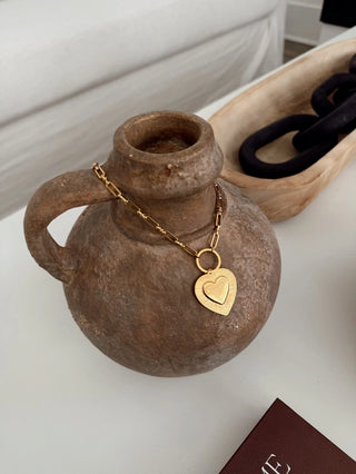 Katie Gold Heart Pendant Necklace-Necklaces-ChanSutt-Motis & Co Boutique, Women's Fashion Boutique in Carthage, Missouri