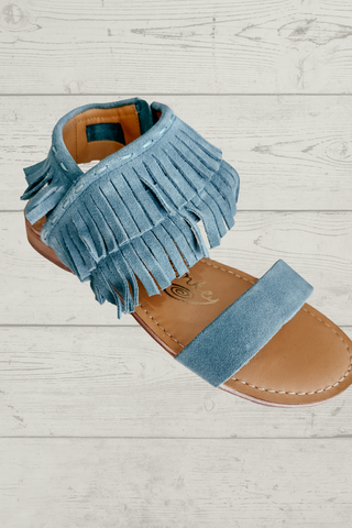 Fringe Star Naughty Monkey Teal Sandal-Sandals-Naughty Monkey-Motis & Co Boutique, Women's Fashion Boutique in Carthage, Missouri