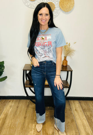 XOXO Ranch Rodeo Boxy Denin Tee-Graphic Tees-XOXO ART & Co-Motis & Co Boutique, Women's Fashion Boutique in Carthage, Missouri