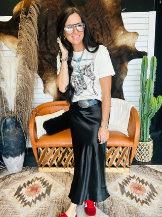 Miles Midi Satin Skirt-Dresses-HYFVE-Motis & Co Boutique, Women's Fashion Boutique in Carthage, Missouri