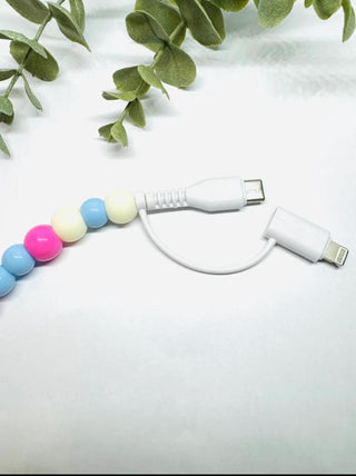 Cotton Candy Beaded Phone Charger-Phone Accessories-P&PD-Motis & Co Boutique, Women's Fashion Boutique in Carthage, Missouri