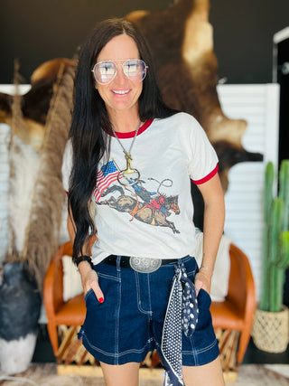 Dust and Glory Ringer Tee-Graphic Tees-sterling kreek-Motis & Co Boutique, Women's Fashion Boutique in Carthage, Missouri