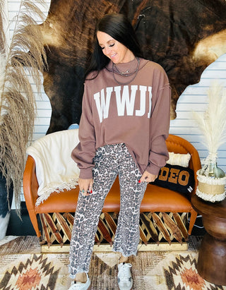 Amen WWJD Reversible Mock Neck Sweatshirt-graphic Sweatshirt-BucketList-Motis & Co Boutique, Women's Fashion Boutique in Carthage, Missouri