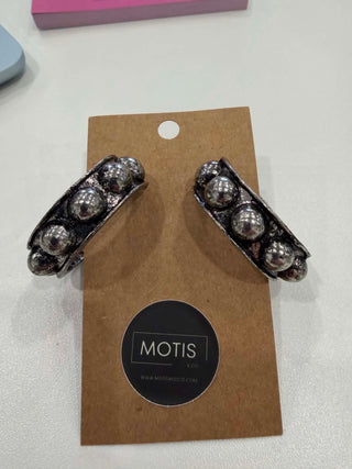 Canyon Silver Ball Hoop Earrings-Earrings-Western Elite-Motis & Co Boutique, Women's Fashion Boutique in Carthage, Missouri