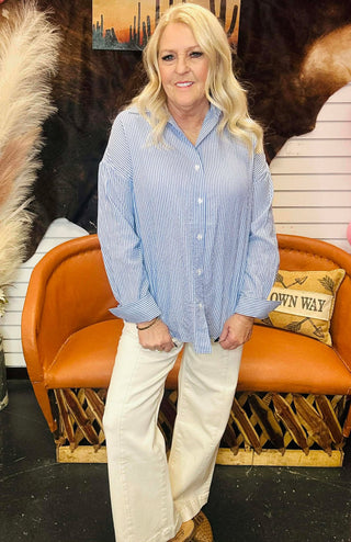 Stella Striped Button Down Blouse-Long Sleeves-HYFVE-Motis & Co Boutique, Women's Fashion Boutique in Carthage, Missouri