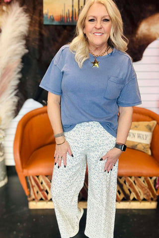 Keep It Simple Pocket Tee Blue-Short Sleeves-Very J-Motis & Co Boutique, Women's Fashion Boutique in Carthage, Missouri