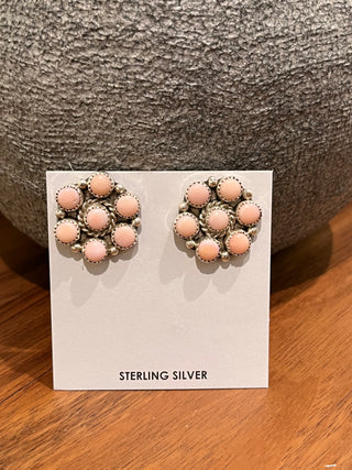 Maxine Navajo Pink Opal Concho Earrings-Earrings-Motis & CO-Motis & Co Boutique, Women's Fashion Boutique in Carthage, Missouri