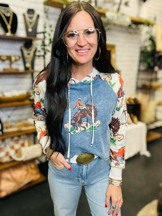 Vintage Ranch Western Hoodie-graphic Sweatshirt-2 Fly-Motis & Co Boutique, Women's Fashion Boutique in Carthage, Missouri