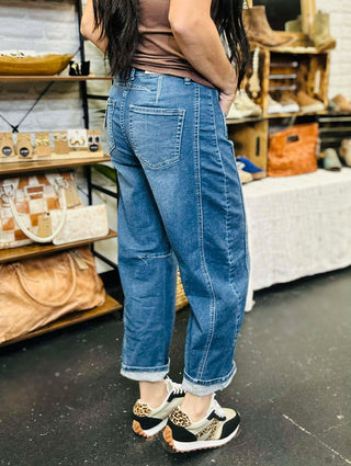Ben Cropped Barrel Jeans-Jeans-Zenana-Motis & Co Boutique, Women's Fashion Boutique in Carthage, Missouri