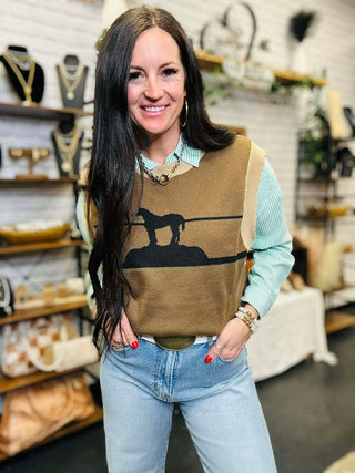Vest in the West Sleeveless Sweater Vest-Sweaters-2 Fly-Motis & Co Boutique, Women's Fashion Boutique in Carthage, Missouri