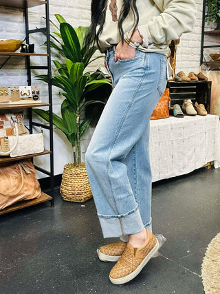 Arlis High Rise Wide Leg Cuffed Jeans-Jeans-Zenana-Motis & Co Boutique, Women's Fashion Boutique in Carthage, Missouri