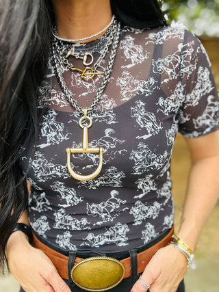 Get Western Sheer Mesh Top-Short Sleeves-Howdy Hanny-Motis & Co Boutique, Women's Fashion Boutique in Carthage, Missouri