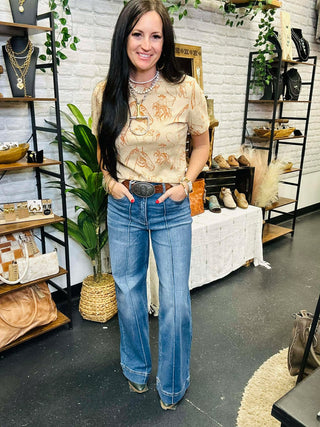 Doodle Dos Western Burnout Tee-Short Sleeves-2 Fly-Motis & Co Boutique, Women's Fashion Boutique in Carthage, Missouri