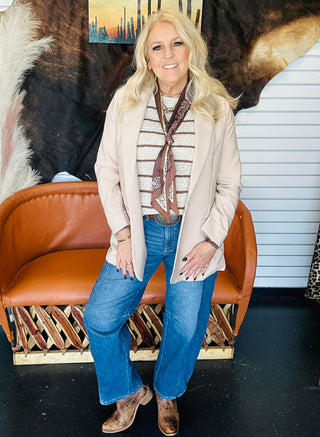 Lori Beige Striped Sweater Top-Sweaters-Very J-Motis & Co Boutique, Women's Fashion Boutique in Carthage, Missouri