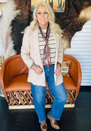 Lori Beige Striped Sweater Top-Sweaters-Very J-Motis & Co Boutique, Women's Fashion Boutique in Carthage, Missouri