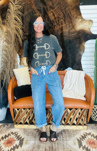 Fancy Horse Bit Graphic Tee-Graphic Tees-Branded by Barta-Motis & Co Boutique, Women's Fashion Boutique in Carthage, Missouri