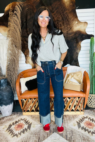Meg Collard V Neck Sweater-Short Sleeves-HYFVE-Motis & Co Boutique, Women's Fashion Boutique in Carthage, Missouri