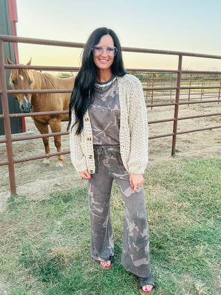 Dusty Camo Kreek Ribbed Pants-Pants-sterling kreek-Motis & Co Boutique, Women's Fashion Boutique in Carthage, Missouri