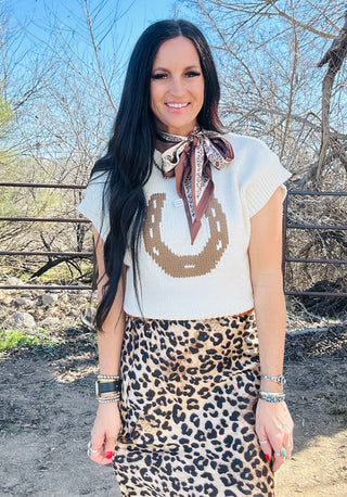 Hadley Horseshoe Sweater Vest-Sweaters-Star Drop-Motis & Co Boutique, Women's Fashion Boutique in Carthage, Missouri