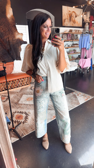Patrick Patchwork Print Denim Jeans