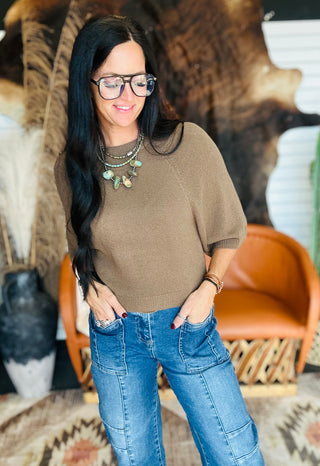 Sara Short Sleeve Knit Top