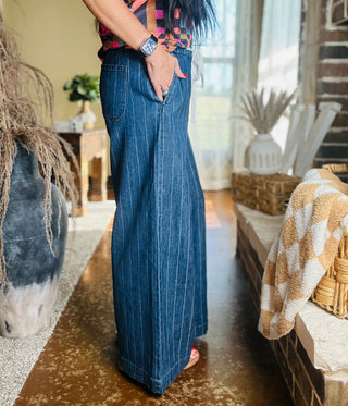 Spencer Pin Striped Wide Leg Jeans-Jeans-Risen-Motis & Co Boutique, Women's Fashion Boutique in Carthage, Missouri