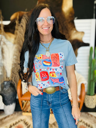 USA Icon Doodle Graphic Boxy Tee-Graphic Tees-MOTIS-Motis & Co Boutique, Women's Fashion Boutique in Carthage, Missouri