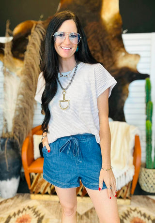 Gwen Crochet Knit Short Sleeve Top