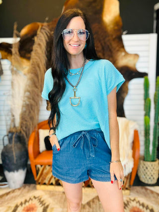 Gwen Crochet Knit Short Sleeve Top