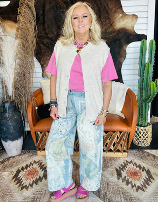 Patrick Patchwork Print Denim Jeans