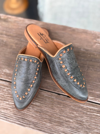 Agave Sky Adaire Woven Blue Leather Mule-Mules-Agave Sky-Motis & Co Boutique, Women's Fashion Boutique in Carthage, Missouri