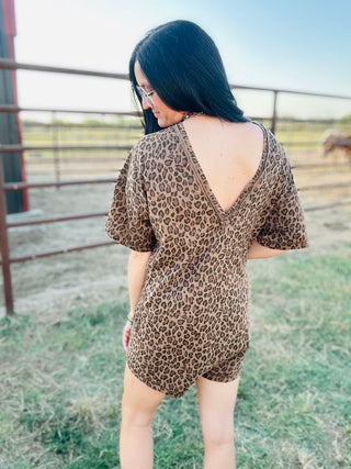 Monica Leopard Print Romper-Jumpsuits & Rompers-Very J-Motis & Co Boutique, Women's Fashion Boutique in Carthage, Missouri