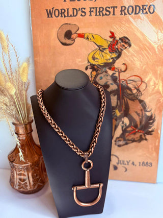 Buck Copper Horse Bit Necklace-Necklaces-Western Elite-Motis & Co Boutique, Women's Fashion Boutique in Carthage, Missouri