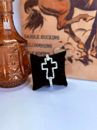 Hammered Cross Spring Bracelet-Bracelets-Motis & CO-Motis & Co Boutique, Women's Fashion Boutique in Carthage, Missouri