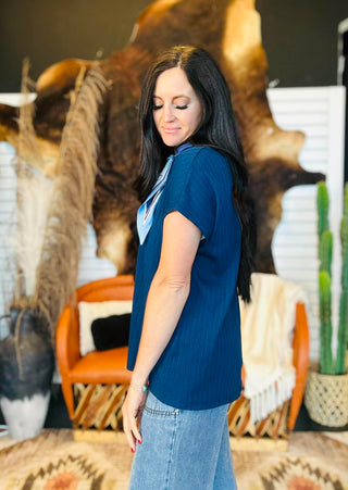 Ren Ribbed Short Sleeve Top
