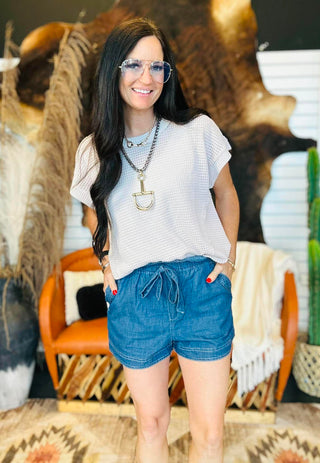 Gwen Crochet Knit Short Sleeve Top