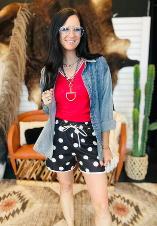 Posie Polka Dot Run Shorts-Shorts-sterling kreek-Motis & Co Boutique, Women's Fashion Boutique in Carthage, Missouri