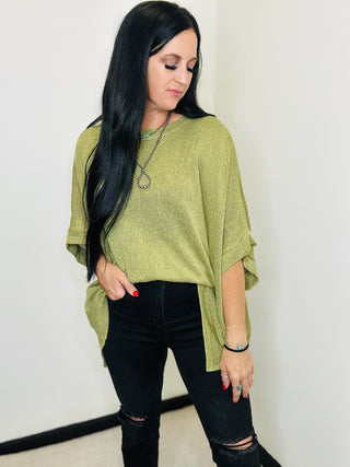 Poncho Style Top in Avocado - The Briar-Long Sleeves-Dear Scarlett-Motis & Co Boutique, Women's Fashion Boutique in Carthage, Missouri