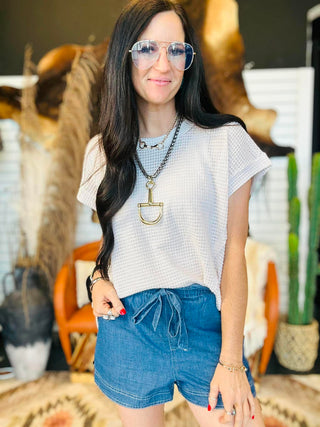 Gwen Crochet Knit Short Sleeve Top