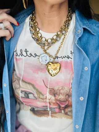 Lola Gold Heart Necklace-Necklaces-ChanSutt-Motis & Co Boutique, Women's Fashion Boutique in Carthage, Missouri